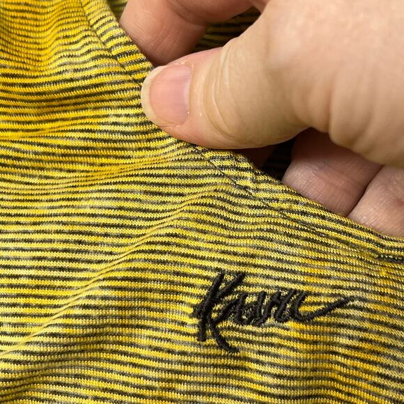 KAVU Womens Spartadress Small Sleeveless Tank Dress Gold Yellow Stripe Pockets - Picture 7 of 12